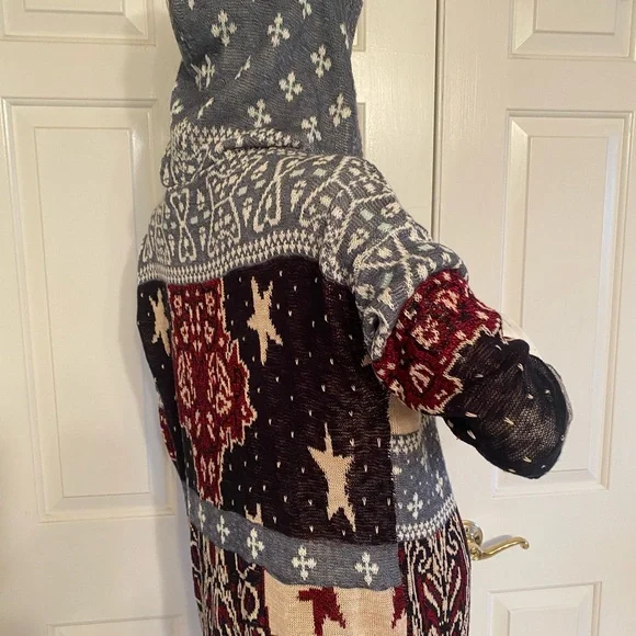 Free People Bandana Hooded Cardigan NWT Size L - Picture 5 of 9